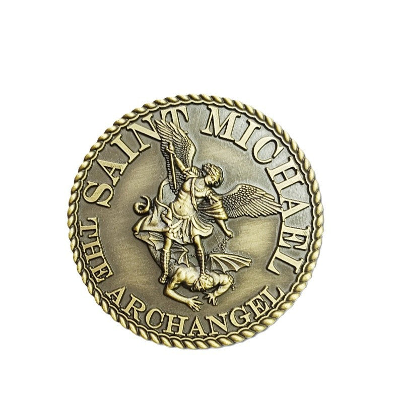 St. Michael the Archangel Challenge Coin with Prayer Text | Amen Artisan