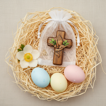 Handmade Pocket Prayer Wooden Cross Amen Artisan