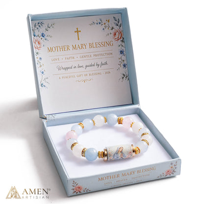 A Gentle Reminder of Grace — Natural Crystal Our Lady Bracelet