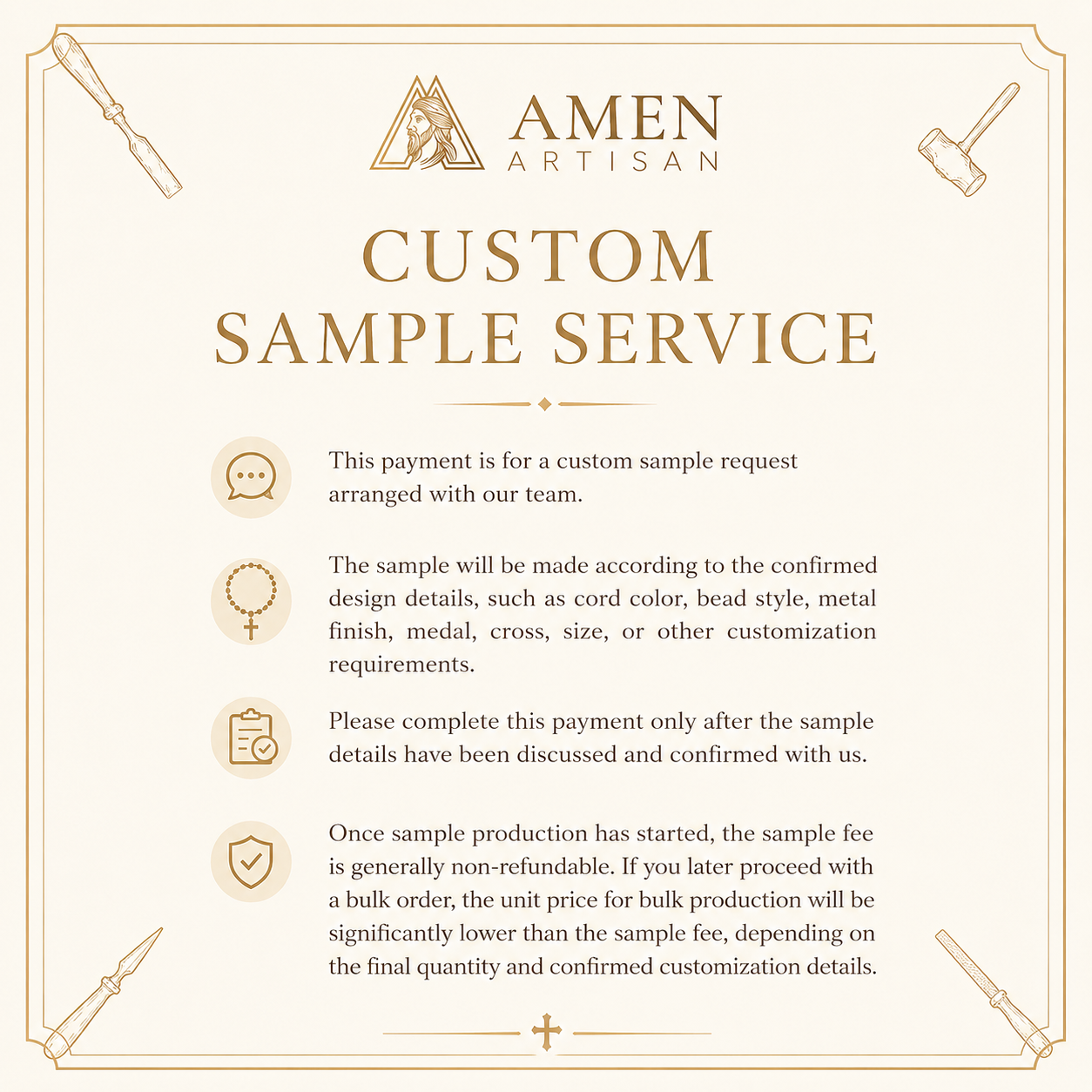 Custom Rosary / Bracelet Sample Fee