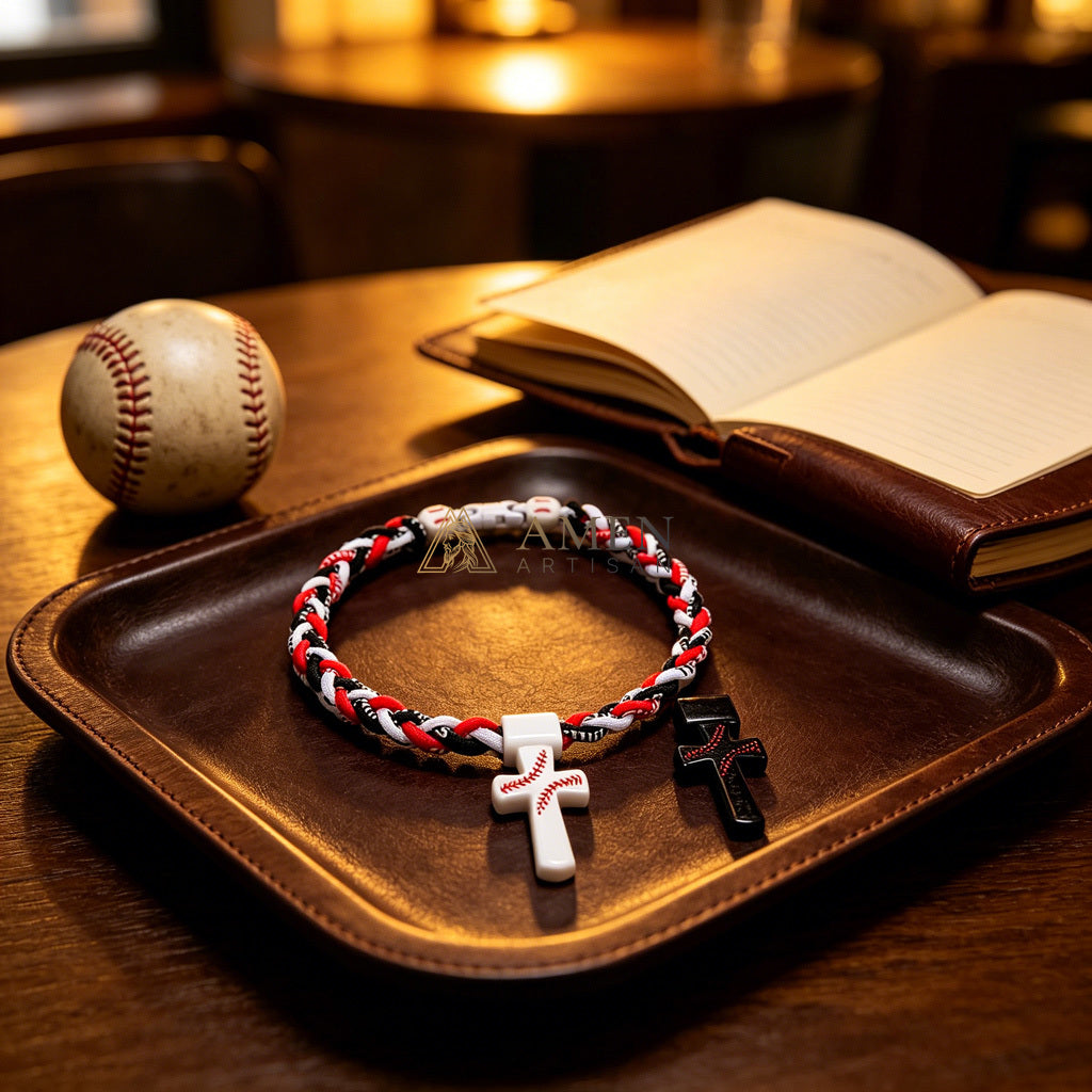 Tri Color Braided Sports Cross Bracelet - Faith, Strength & Team Spirit |  Amen Artisan