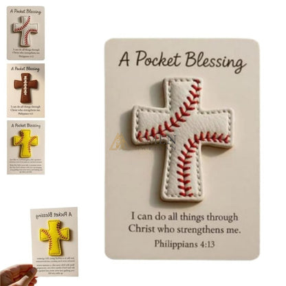 Handmade Leather Football Cross Sports Ornament Amen Artisan