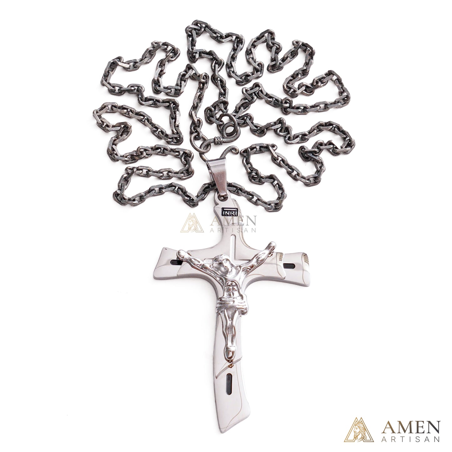 【Deal Today】Two-Tone Jesus Crucifix Necklace - Faith & Redemption