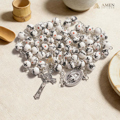 Ink Bamboo Ceramic Rosary Amen Artisan