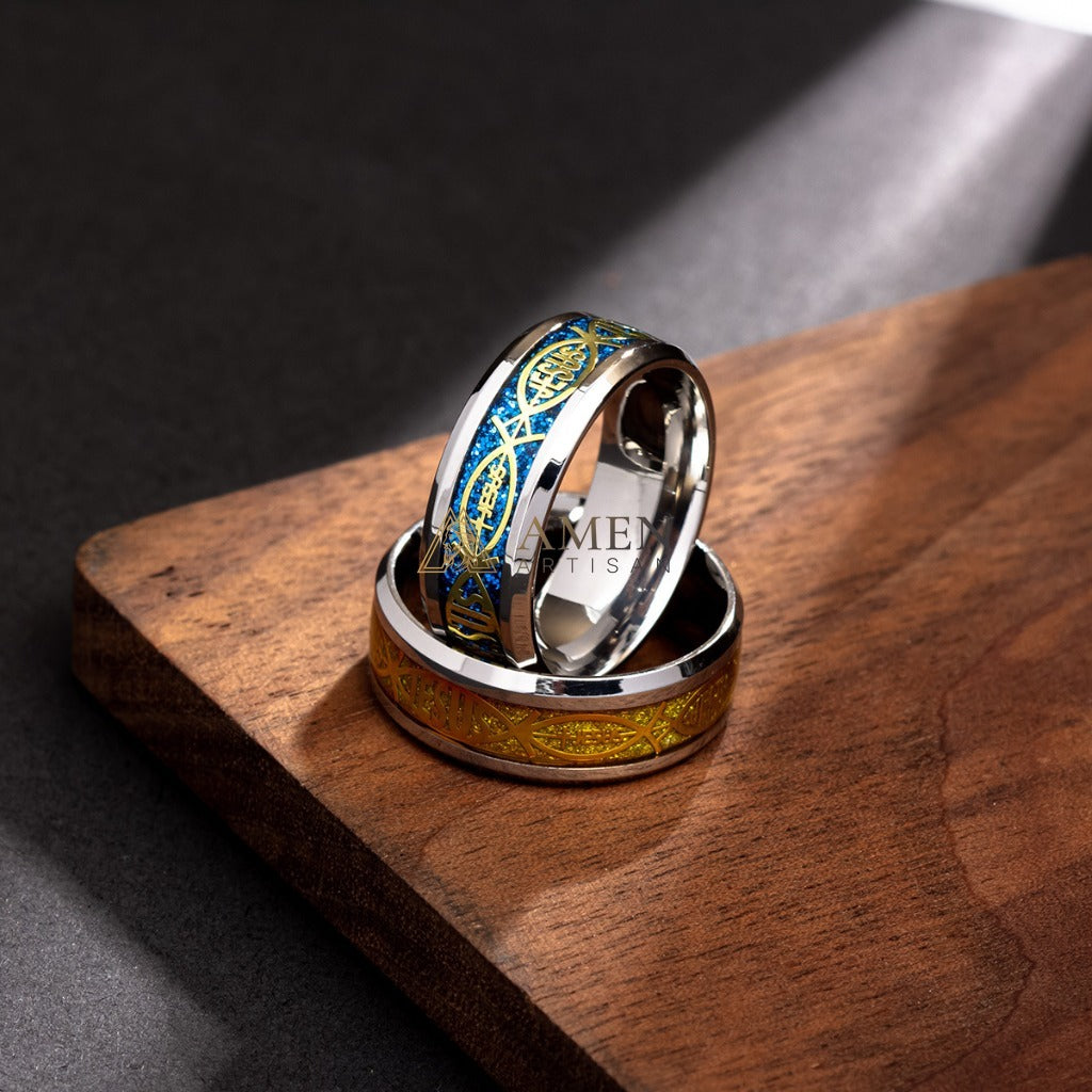 Jesus Titanium Steel Ring Amen Artisan