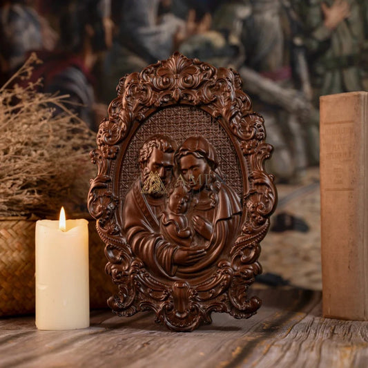 Holy Family Wood Carving