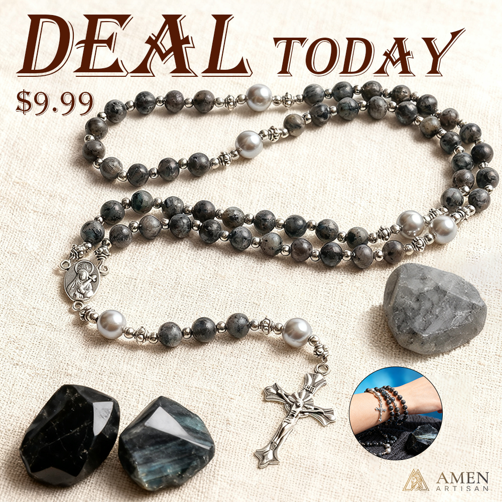 【Deal Today】Black Labradorite Rosary
