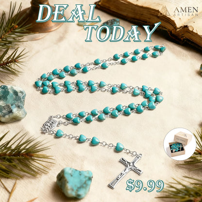 Turquoise Heart Rosary