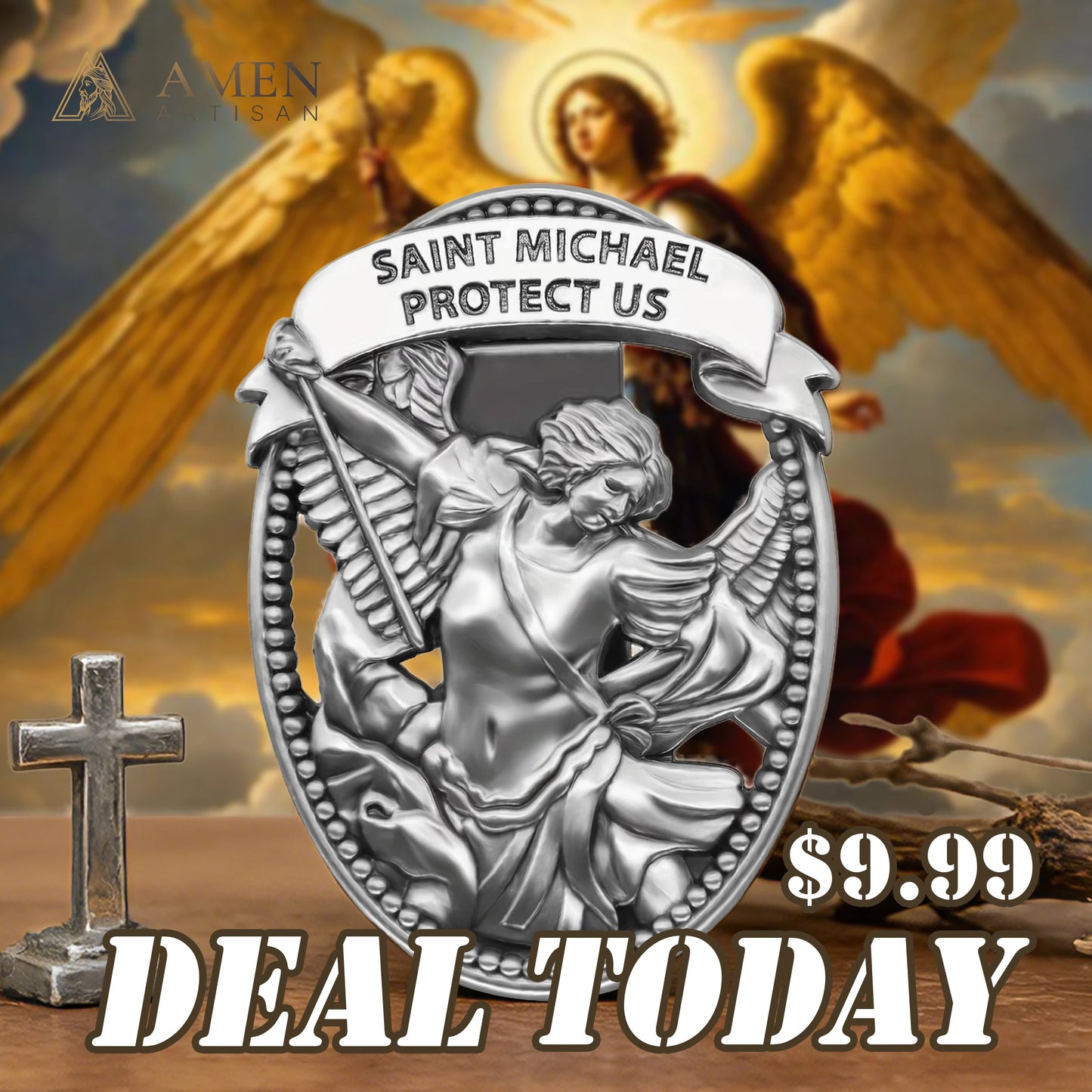 【DEAL TODAY】St Michael Medal Car Clip