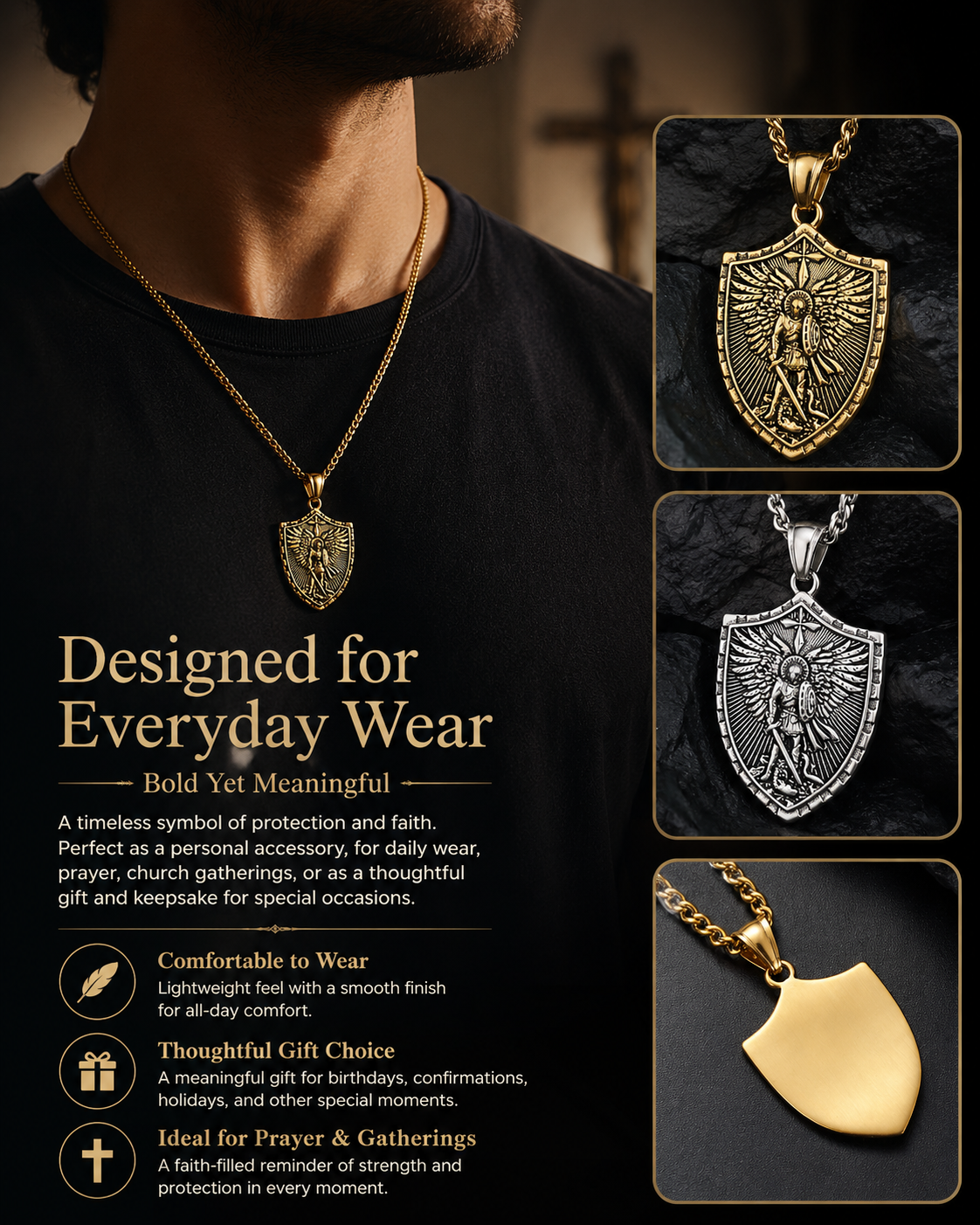 St Michael Necklace - Amen Artisan