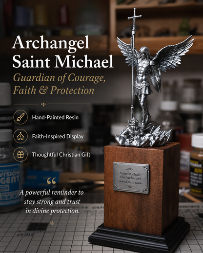 Statue of Archangel Saint Michael the Protector Amen Artisan