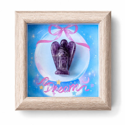 Hand-Carved Crystal Angel Frame – Peace, Guidance & Protection |  Amen Artisan