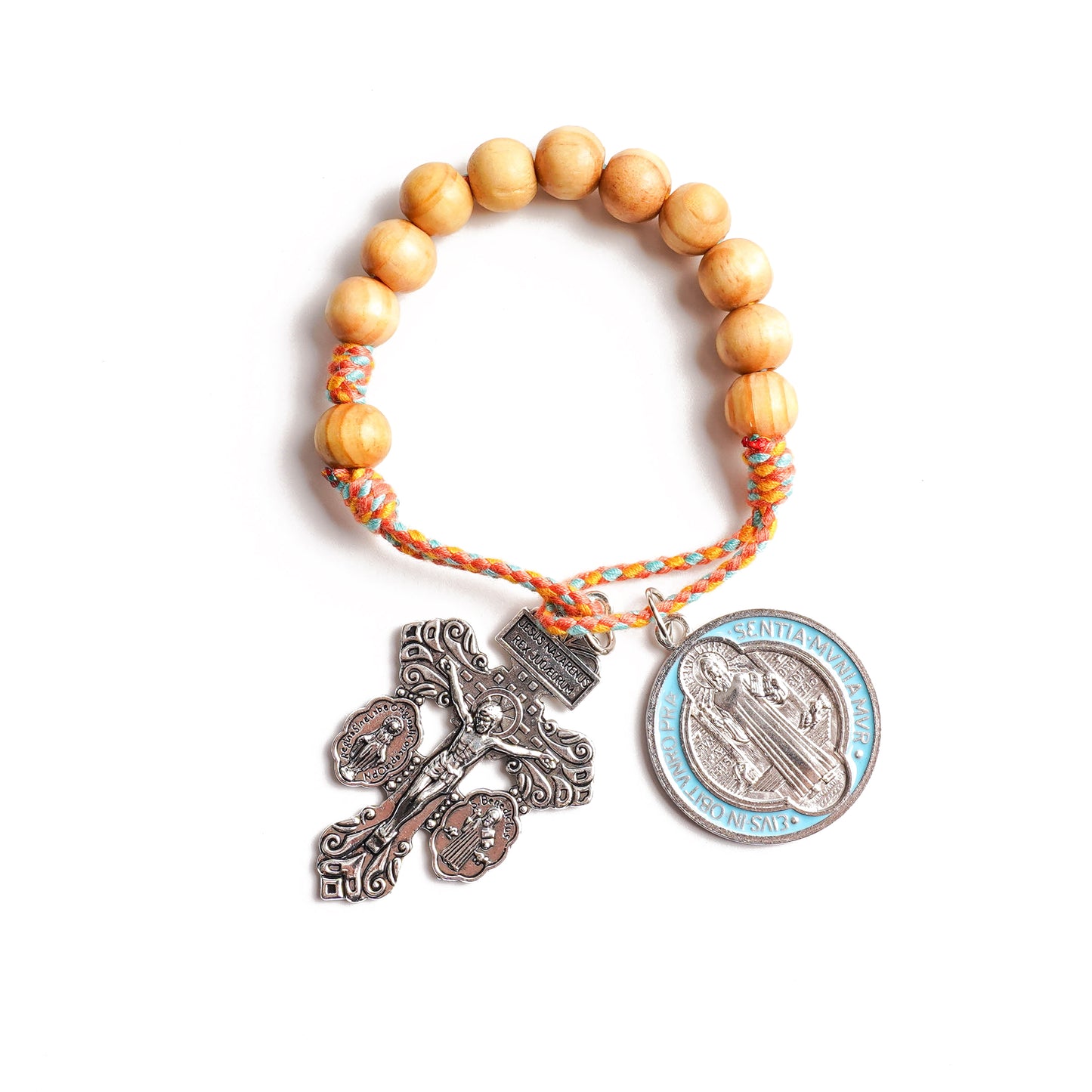 Olive Wood Saint Benedict Medal Crucifix Pocket Rosary
