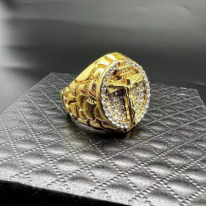 Amen Artisan Diamond Cross Christ Ring