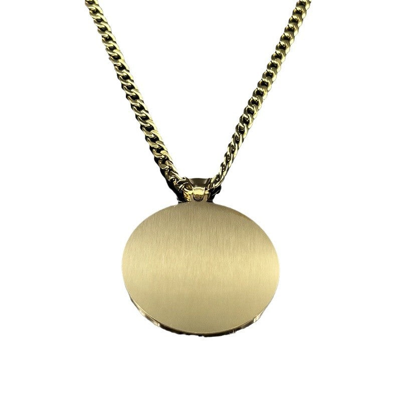 Gold Edge Saint Benedict Image Pendant Amen Artisan
