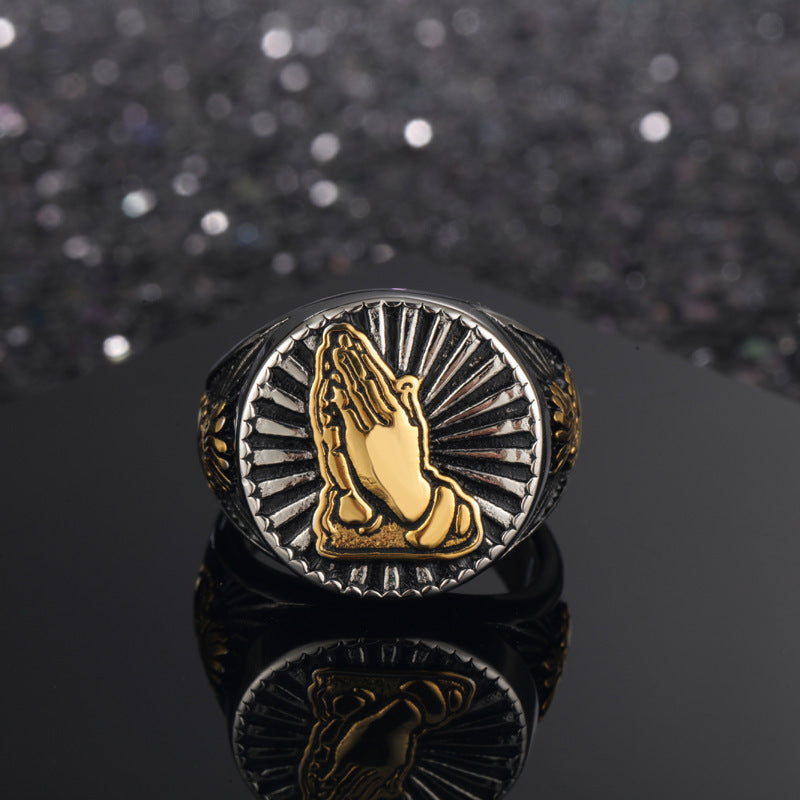 Amen Artisan Praying Hand Ring