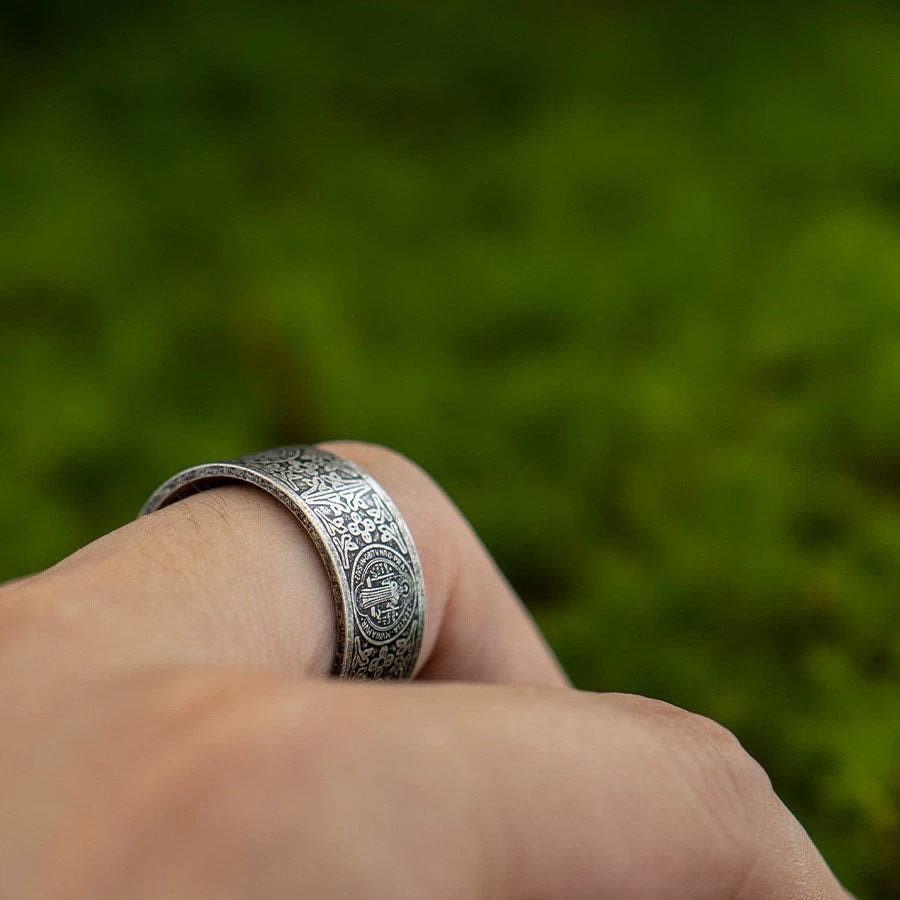 【Deal Today】Vintage St. Benedict Medal Ring - Sacred Protection & Lasting Blessing | Amen Artisan