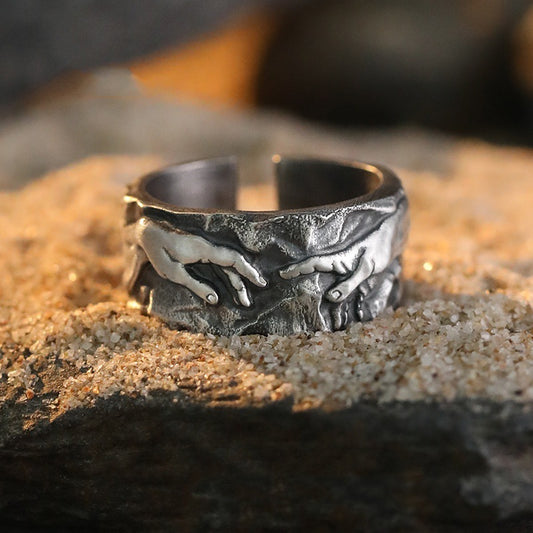 Amen Artisan The Creation of Adam Titanium Steel Ring