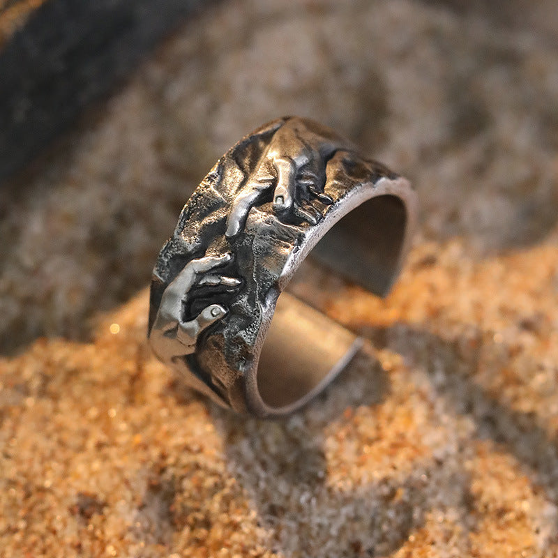 Amen Artisan The Creation of Adam Titanium Steel Ring