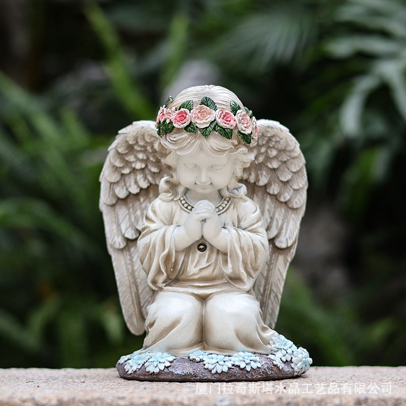 Solar Flower Fairy & Angel Garden Sculpture | Outdoor Patio Light Decor, Enchanted LED Ornament