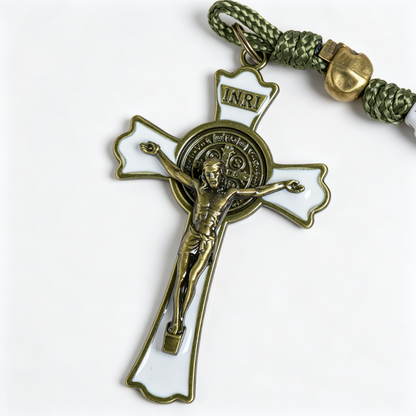 【Deal Today】Military Green Skull Bead Rosary | Amen Artisan