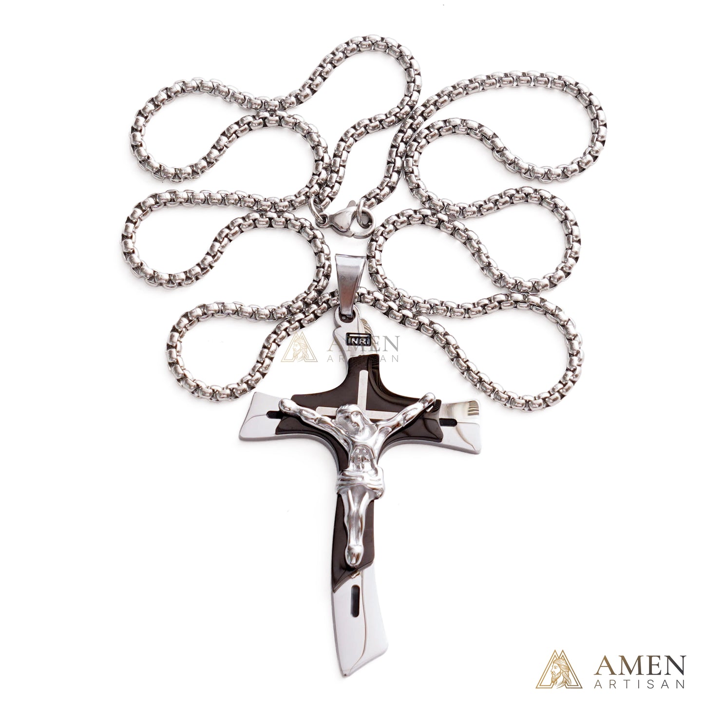 【Deal Today】Two-Tone Jesus Crucifix Necklace - Faith & Redemption