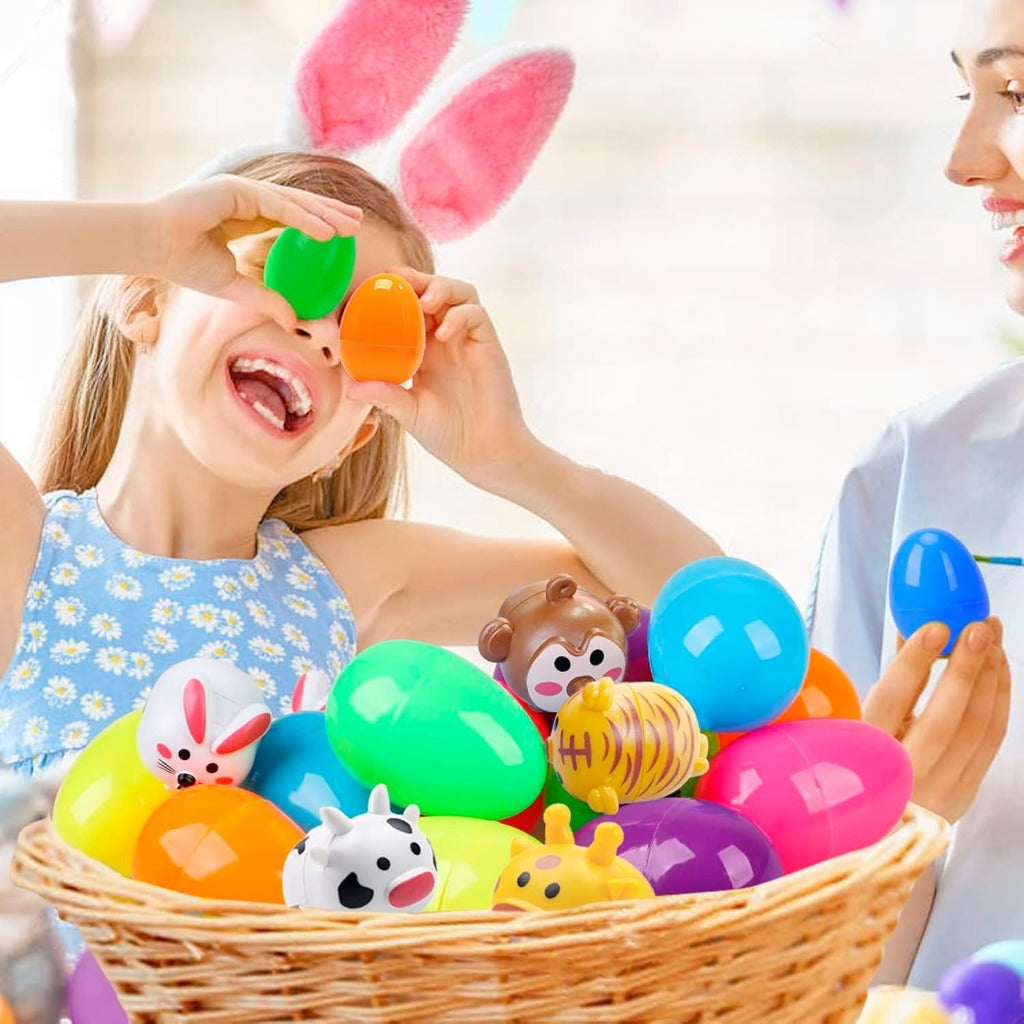 Prefilled Easter Eggs Cute Animal Pull‑Back Cars Hidden Easter Egg Set Amen Artisan