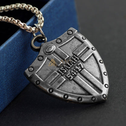 Bible Cross Shield Pendant Necklace Amen Artisan