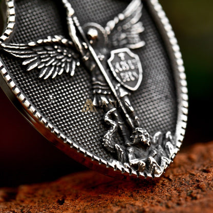Archangel Michael Shield Pendant Necklace Amen Artisan
