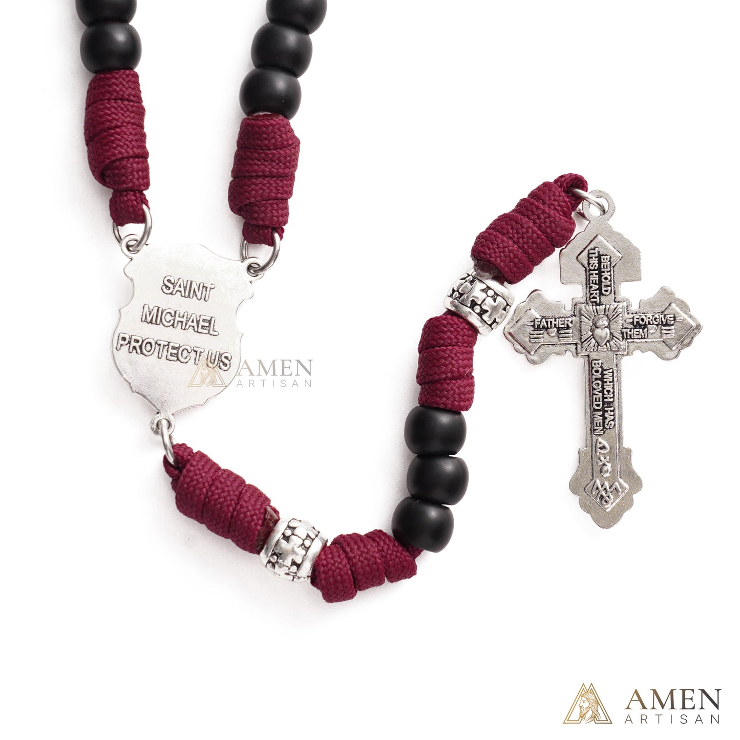 St. Michael Paracord Rosary with Jesus Crucifix - Protection & Strength