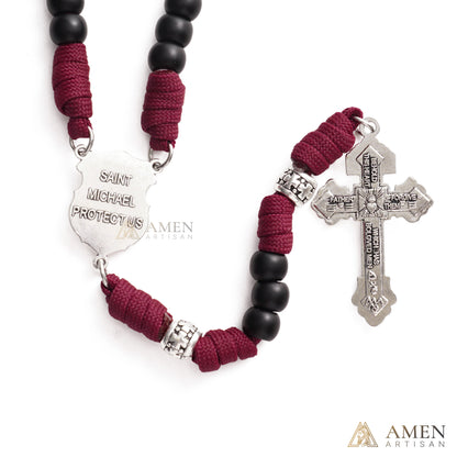 St. Michael Paracord Rosary with Jesus Crucifix - Protection & Strength