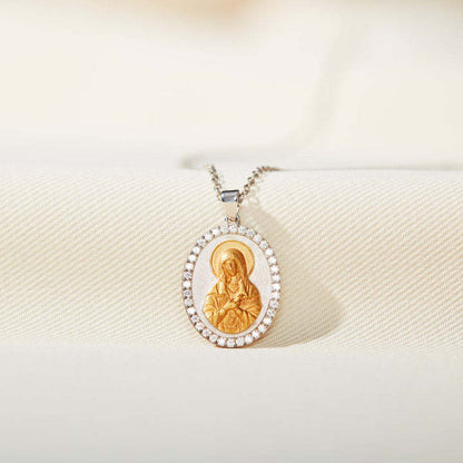 Our Lady of Tenderness Necklace–Gold with diamonds Amen Artisan