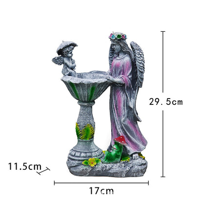 Solar Flower Fairy & Angel Garden Sculpture | Outdoor Patio Light Decor, Enchanted LED Ornament