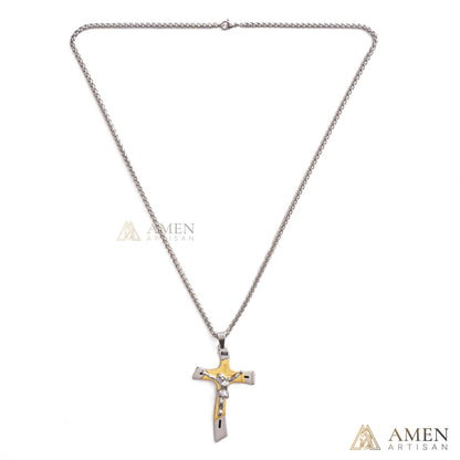 【Deal Today】Two-Tone Jesus Crucifix Necklace - Faith & Redemption