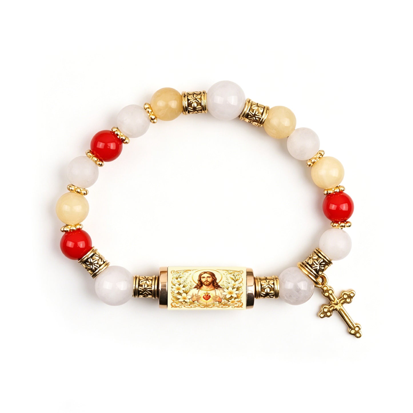 Sacred Grace Faith Bracelet Collection – Jesus & Blessed Mary Religious Bead Bracelets for Protection, Peace & Daily Wear