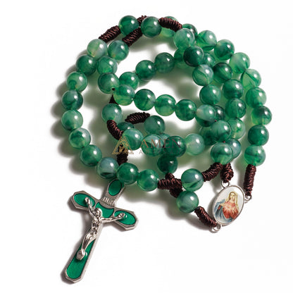 Evergreen Hope Hand-Knotted Rosary Amen Artisan