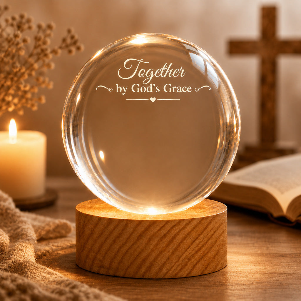 【Deal Today】Personalized Photo Crystal Night Light with Custom Quote and Names