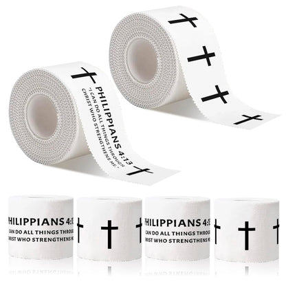 Christian Athletic Tape – Faith-Inspired Sports Tape with Cross & Scripture Print