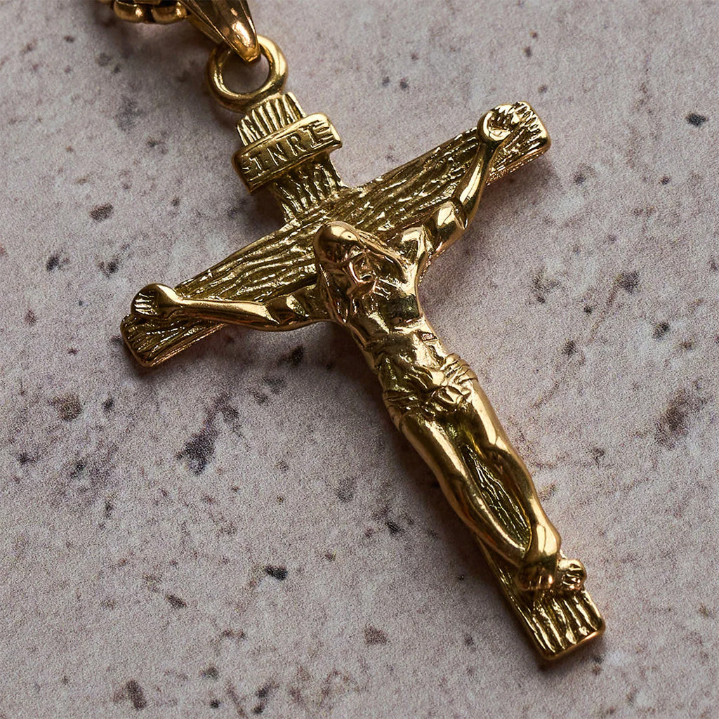 INRI Jesus Crucifix Necklace with Detailed Pendant — Faith