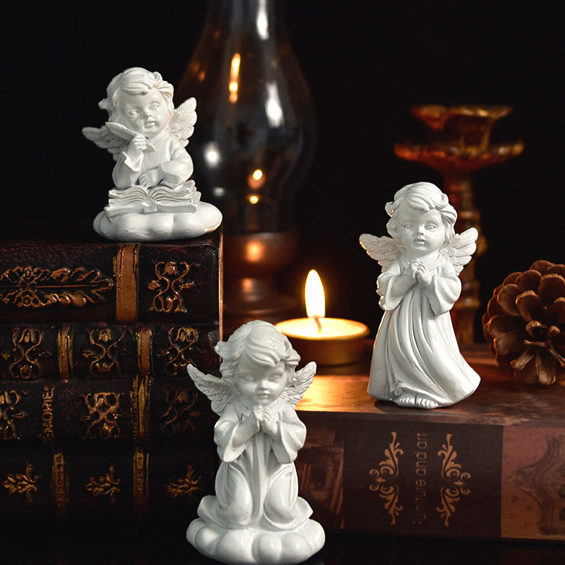 Vintage Fairy & Angel Sculpture | Whimsical Desktop Vignette, Miniature Enchantment