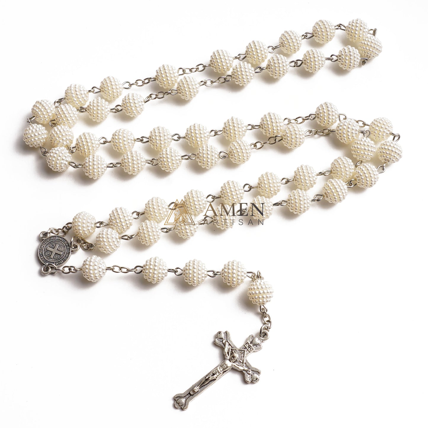 The "Lustrous Vine" Rosary – Unique Pearl Cluster Beads for Tactile Meditation – Sacred Devotional Keepsake