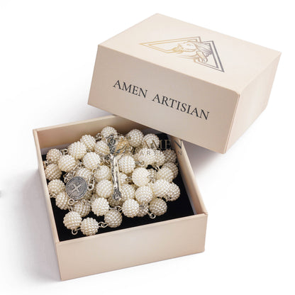 The "Lustrous Vine" Rosary – Unique Pearl Cluster Beads for Tactile Meditation – Sacred Devotional Keepsake