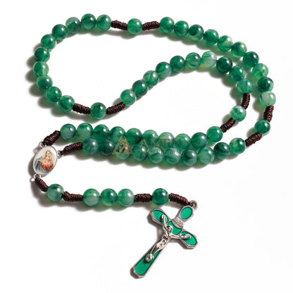 Evergreen Hope Hand-Knotted Rosary Amen Artisan