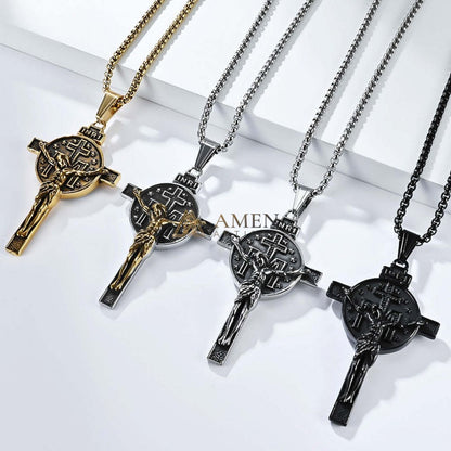 Titanium Steel Crucifix Necklace Amen Artisan