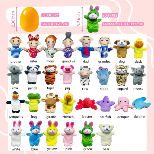 Prefilled Easter Eggs with Animal & Family Finger Puppet Easter Egg Gift Set Amen Artisan
