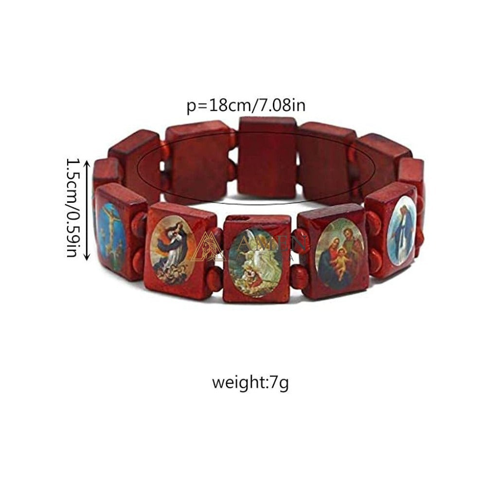 Holy Icon Wooden Plaque Bracelet Amen Artisan