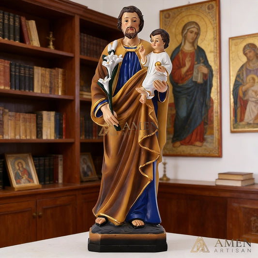 Saint Joseph with The Child Jesus Statue Amen Artisan