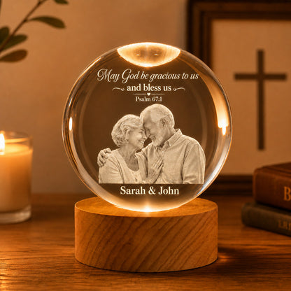【Deal Today】Personalized Photo Crystal Night Light with Custom Quote and Names