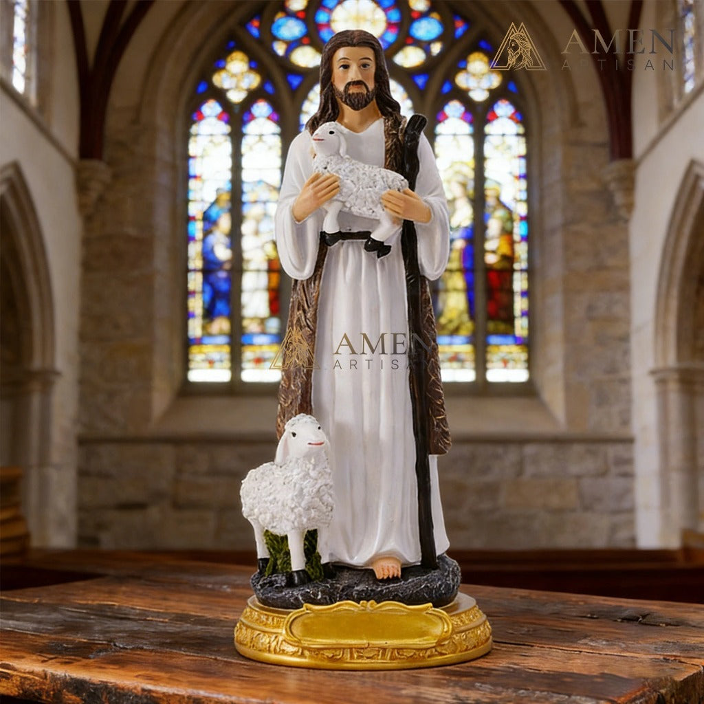 Jesus the Good Shepherd Statue Amen Artisan