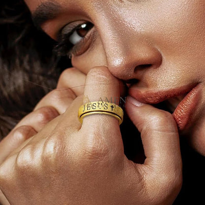 Rotating Matte Jesus Ring Amen Artisan